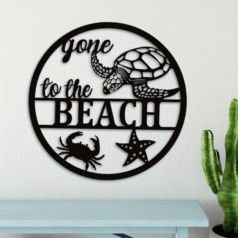 

Metal Sea Turtle Ornament Beach Theme Decor Wall Art Wall Hanging Decorations For Indoor Livingroom Decor Metal Sign Wall Decor