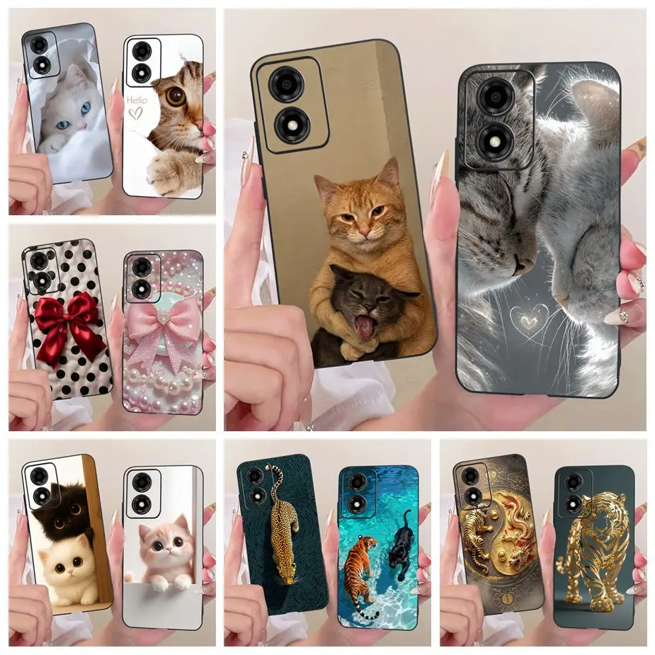 Funda para Motorola Moto E13, Moto E14, E15, con diseño de gato pintado, cubierta suave de TPU, fundas para teléfono Motorola Moto E15, MotoE13, MotoE14