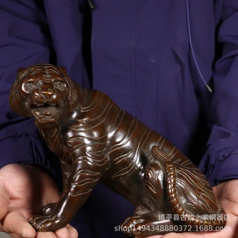 Pure Copper Roar Ornament Mountain Tiger Zodiac Home Office Desk Decoration Craft