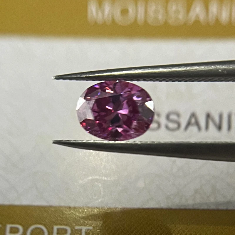 

Wholesale Size 4x6~8x10mm Pink Color VVS1 Color Moissanites Oval cut shape Loose Stone With Certificate