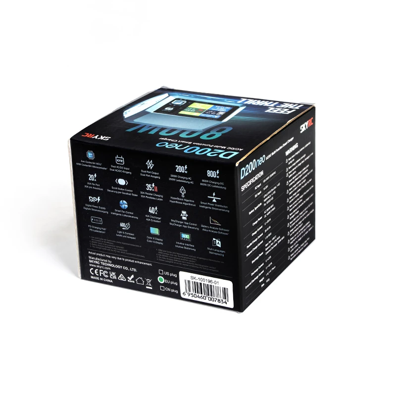 

SKYRC D200neo Smart Charger AC 200W DC 800W 1-6S Lipo Battery Balance Charger Discharger for RC Drone FPV Car Boat