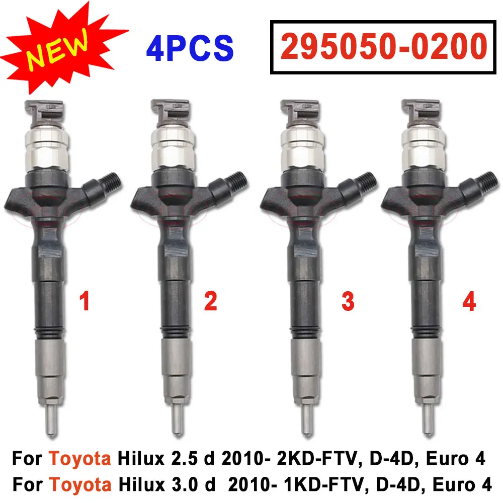 

23670-0L090 Common Rail Injector 295050-0200 Fuel Nozzle 2950500200 Diesel Assy 236700L090 For Toyota Hilux 1KD / 2KD-FTV 2010