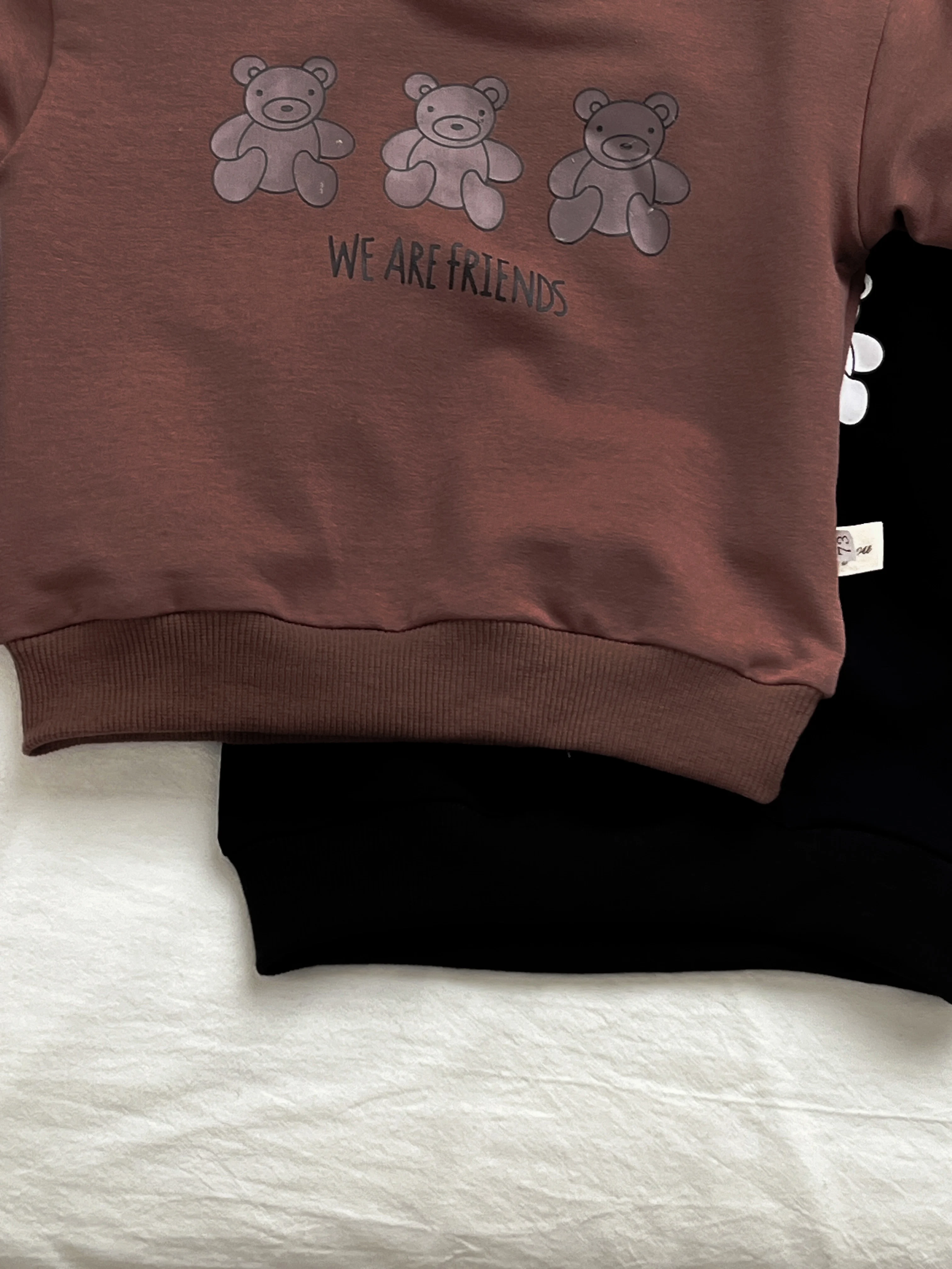 Frühlings- und Herbst-Neuheit: Bären-Kinder-Sweatshirt Zweiteiler, Gestreiftes Jungen-Outfit im koreanischen Stil – Detail 7