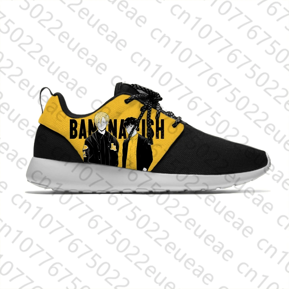 Zapatillas deportivas para hombre y mujer, zapatos informales transpirables y ligeros con estampado 3D de dibujos animados de Anime japonés, Manga, Banana, Fish, Ash, Lynx