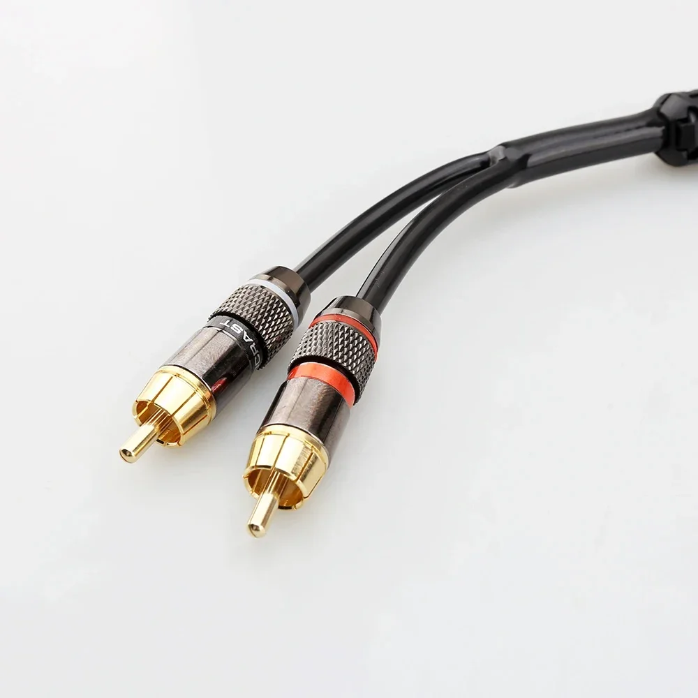 Hifi rca كابل الصوت إشارة سلك جاك التوصيل 3.5 مللي متر بزاوية واحدة إلى اثنين كابل RCA 3.5 مللي متر مستقيم إلى 2RCA واجهة hifi amp الصوت