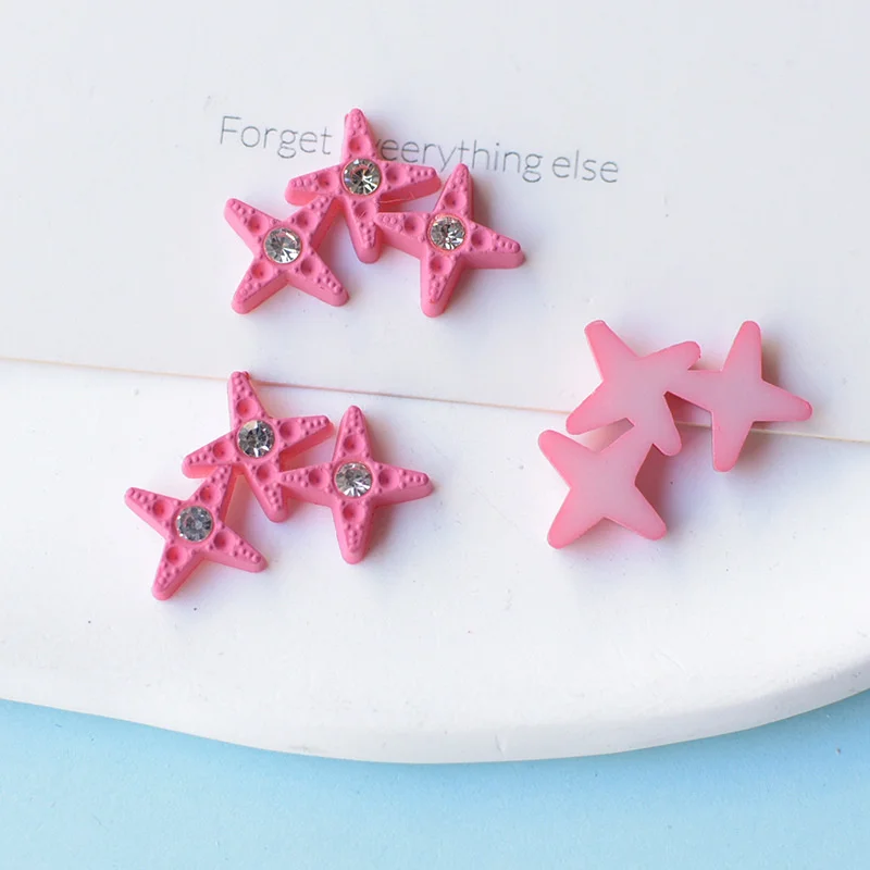 WFFNNKC 10Pcs Kawaii Rhinestone Star Flatback Resin DIY Wedding Scrapbooking Accessories Fashion Hairpin Jewelry Brooch Decorate