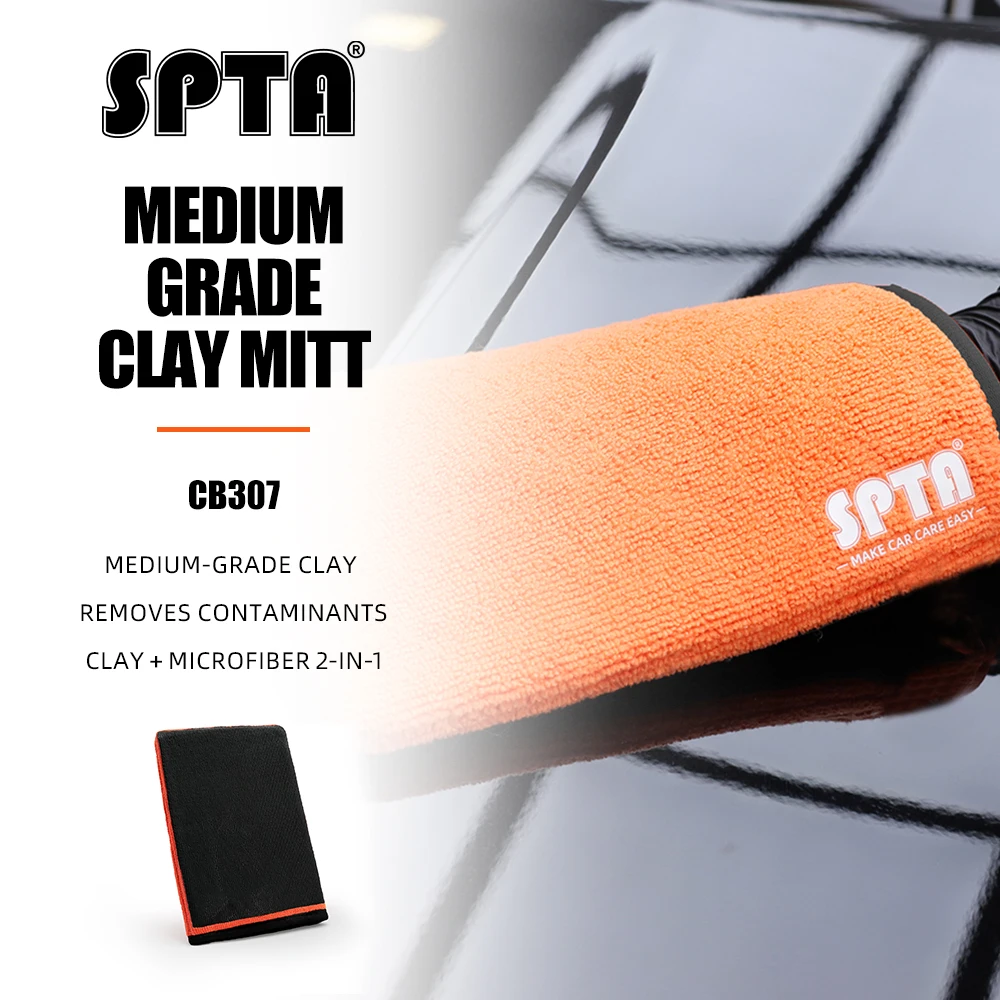 SPTA Clay Bar Mitt Glove Detailing Cleaning Towel Cloth Clay Mitt Detailing Mitt Removal of Surface Bonded Micro Contaminant