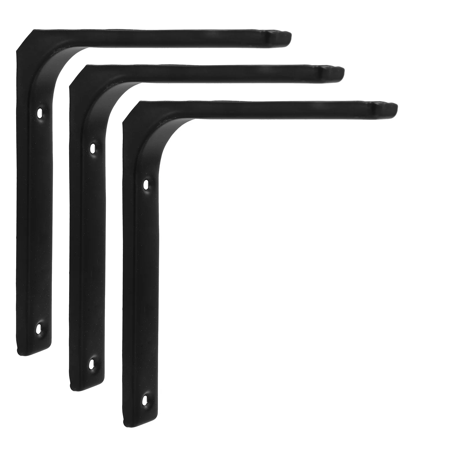 

4pcs Stainless Brackets Heavy Duty Shelf Support Black L Shape Wall Mount L Brackets Angle Iron Hardware