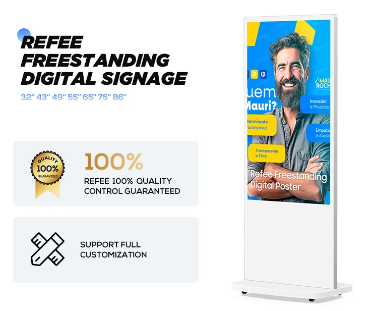 New  Indoor Android PC Vertical Touch Kiosk Totem Digital Poster Floor Stand LCD Signage TV Display Advertising Screens SDK
