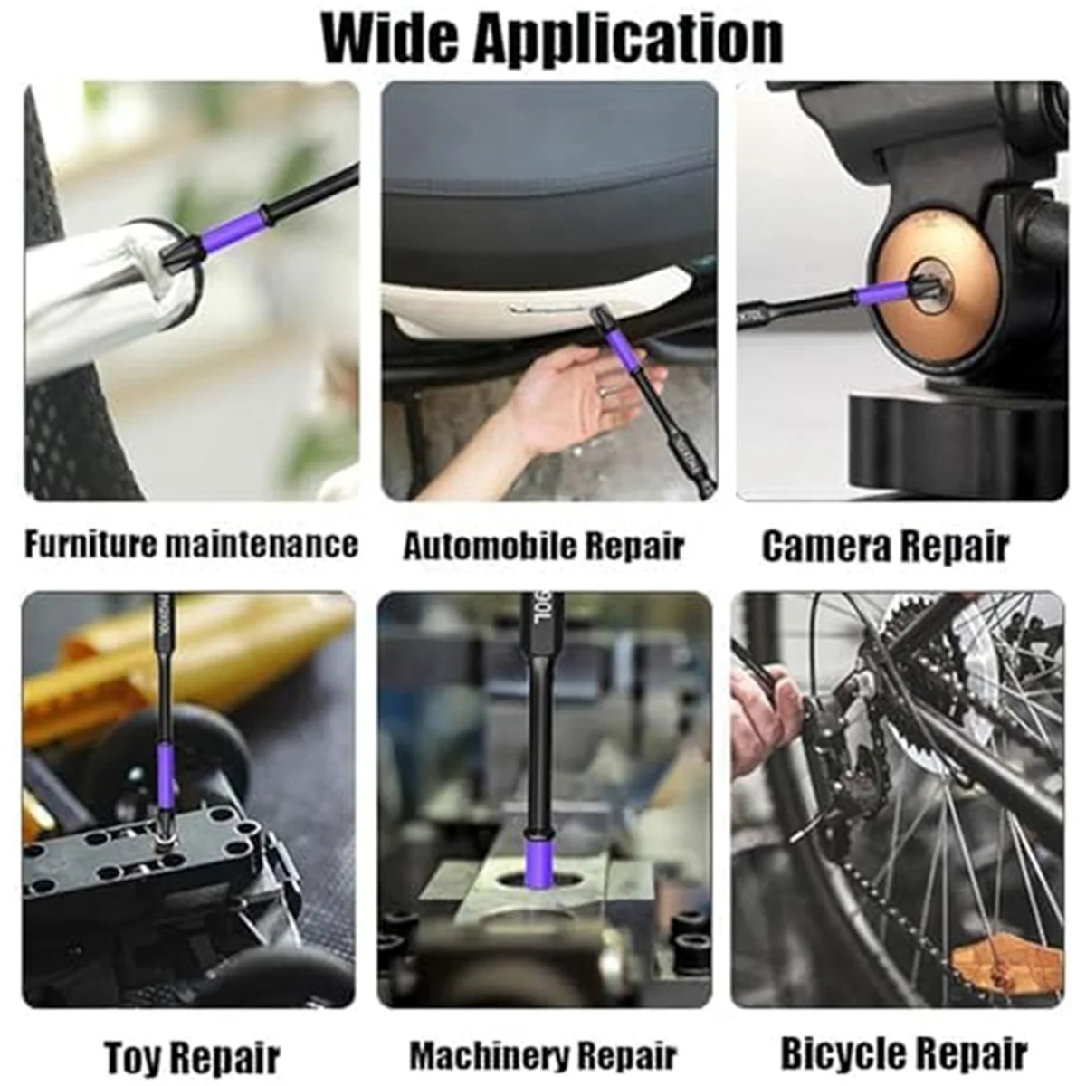 A97T磁気ドリルビット D1 滑り止め・耐衝撃ビット プラスドライバービット付き 磁気ドライバーセット(2本セット)
