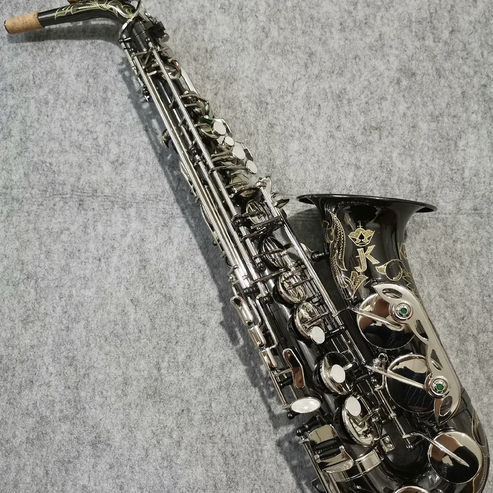 

Classic Alto Saxophone SX90R Handmade Carved E-Flat Tone Brass Nickel-Plated Black Jazz Instrument with Accessories sax alto