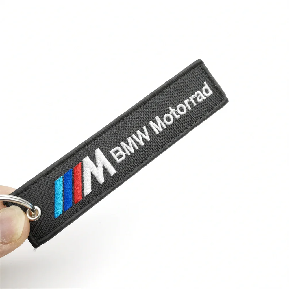 BMW keychain woven label nylon key tag black for m S 1000 RR R1250 motorcycle racing keyring accessories fashion gift Motorrad