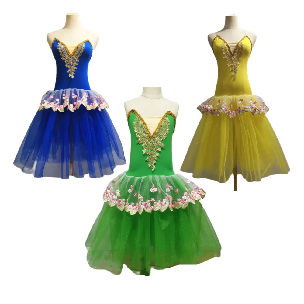 New Ballet Dance Costume Green Tutu Skirts Fluffy Performance Modern Dance Princess Skirts Kindergarten Chorus