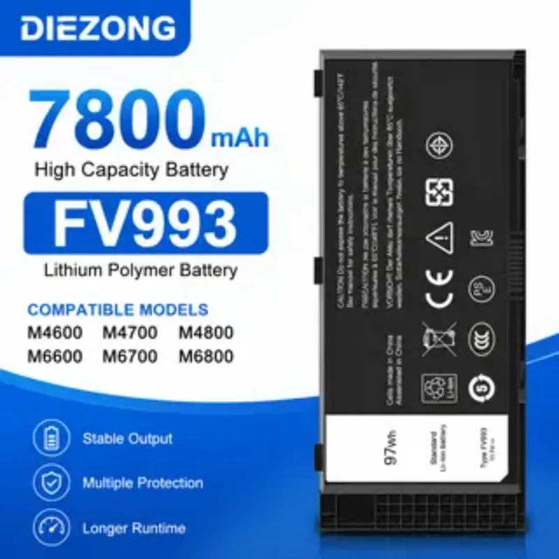 High‑quality New FV993 Laptop Battery for DELL Precision M6600 M6700 M6800 M4800 M4600 M4700 Notebook