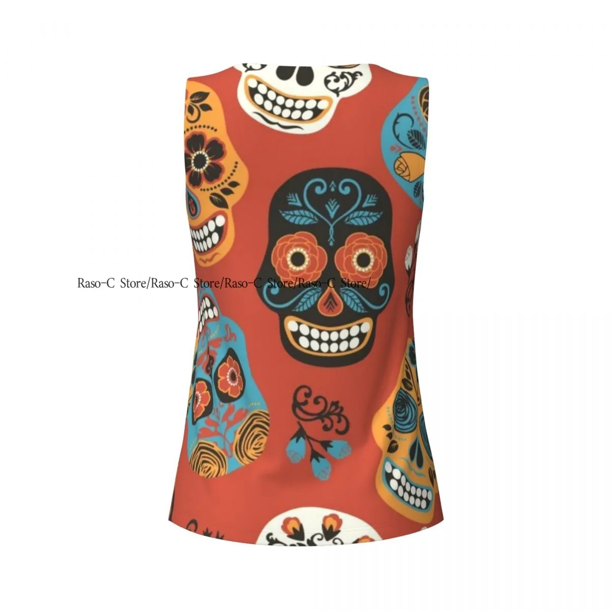 여성 스포츠 탱크탑 루즈 요가 탑스 빠른 건조 운동 스포츠 탑스 데이 오브 더 데드 스컬 요가 셔츠