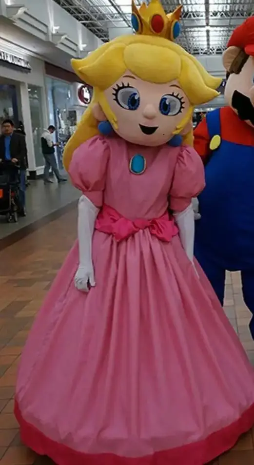 Disfraz de princesa Peach, traje de Mascota, seta, Halloween, Navidad, fiesta de cumpleaños, Cosplay, accesorios de actuación de Anime