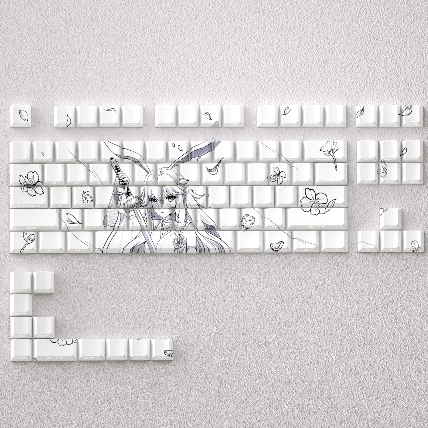 

73 клавиши Yae Sakura, изготовленные на заказ колпачки для клавиш с аниме-темой Chreey PBT Dye-Sub, персонализированные колпачки для ключей для Wooting 60 65 68, механическая клавиатура