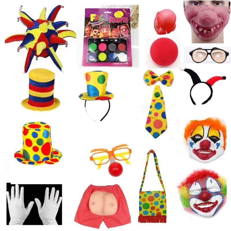 Costume de cosplay de clown LYus pour enfants et adultes, accessoires de performance, masque, chapeau antarctique, chaussures, bas, décoration de fête Tim ade, Halloween