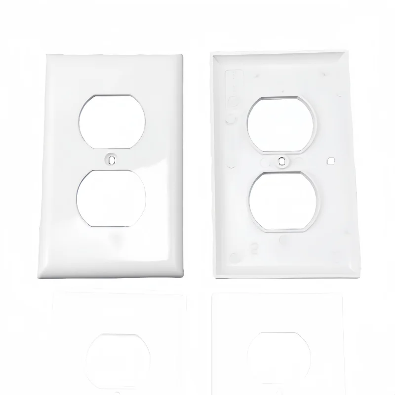 Stopkontak Listrik Dupleks Pelat Dinding Wadah Listrik Plug-In Modern Dengan Lampu Malam LED - Sensor Nyala/Mati Otomatis