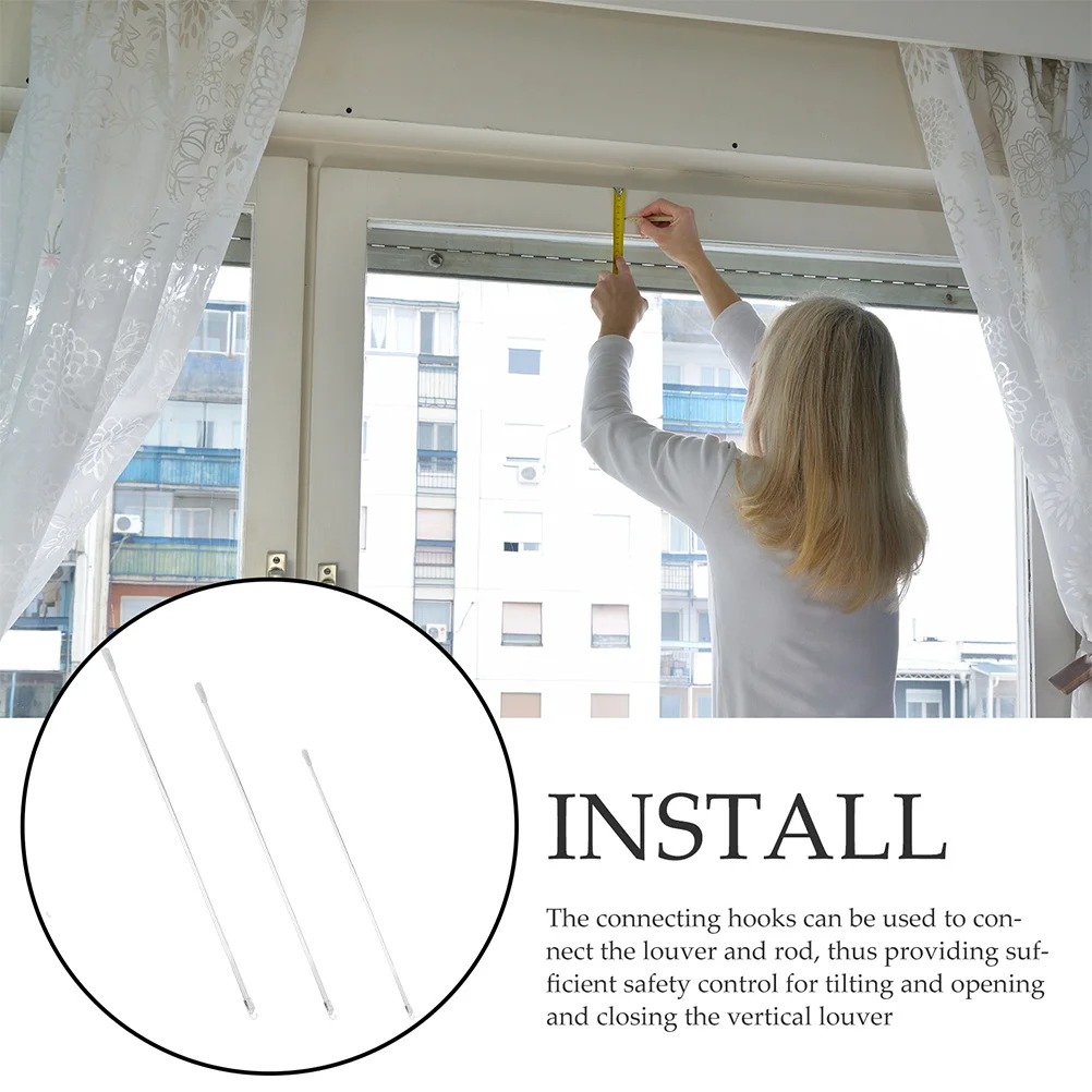 

3 Pcs Curtain Fittings Blinds Stick Accessories Rods Tilt Wand Vertical