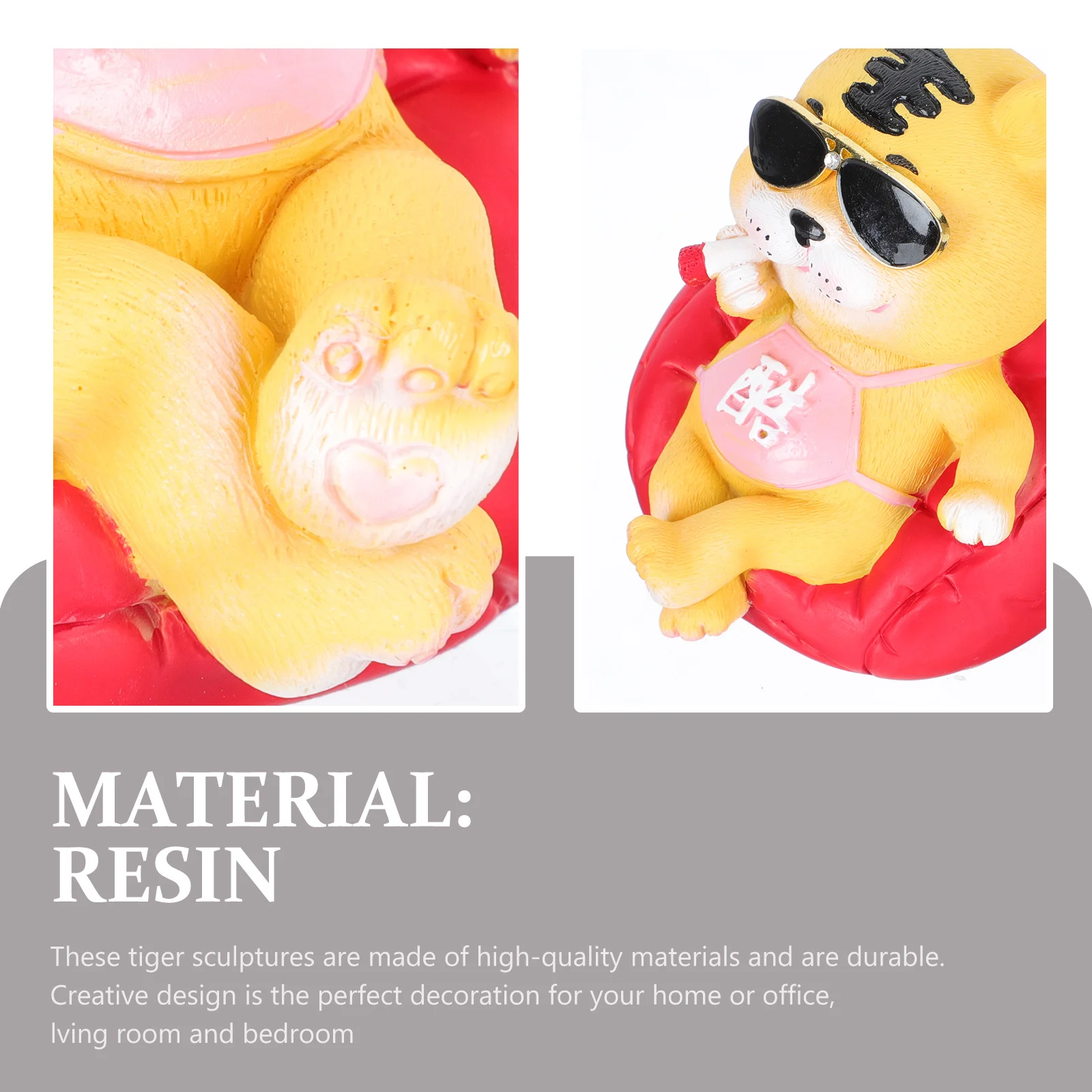 

Tiger Resin Statue High Quality Smooth Surface Home Office Bedroom Decoration Gift Resin Animal Ornament Animal Sculpture