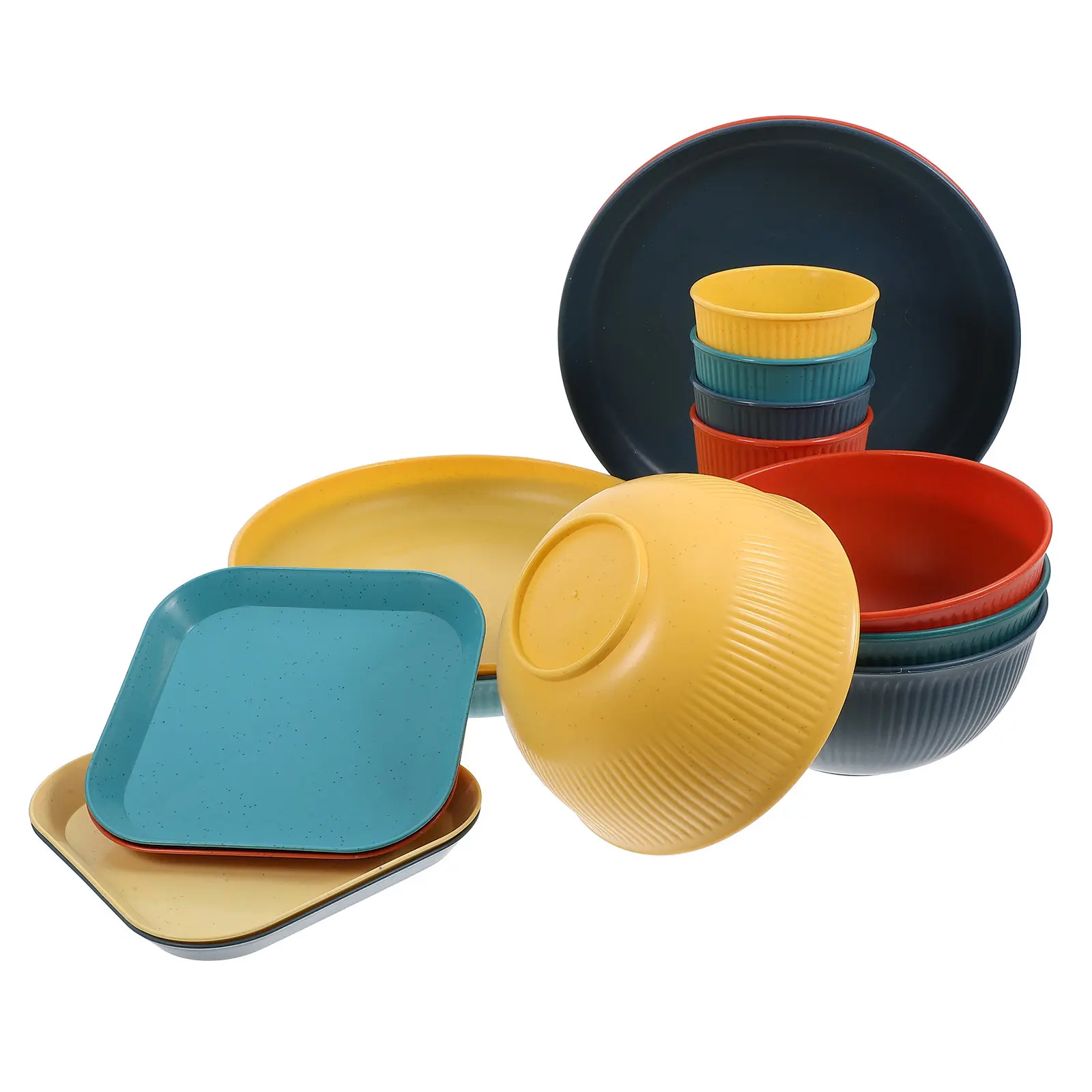 

1Set Anti-Breakage Tableware Set Modern Plates Bowls and Cups for Outdoor Dining Camping Picnic Bbq Gathering Dinnerware Sets