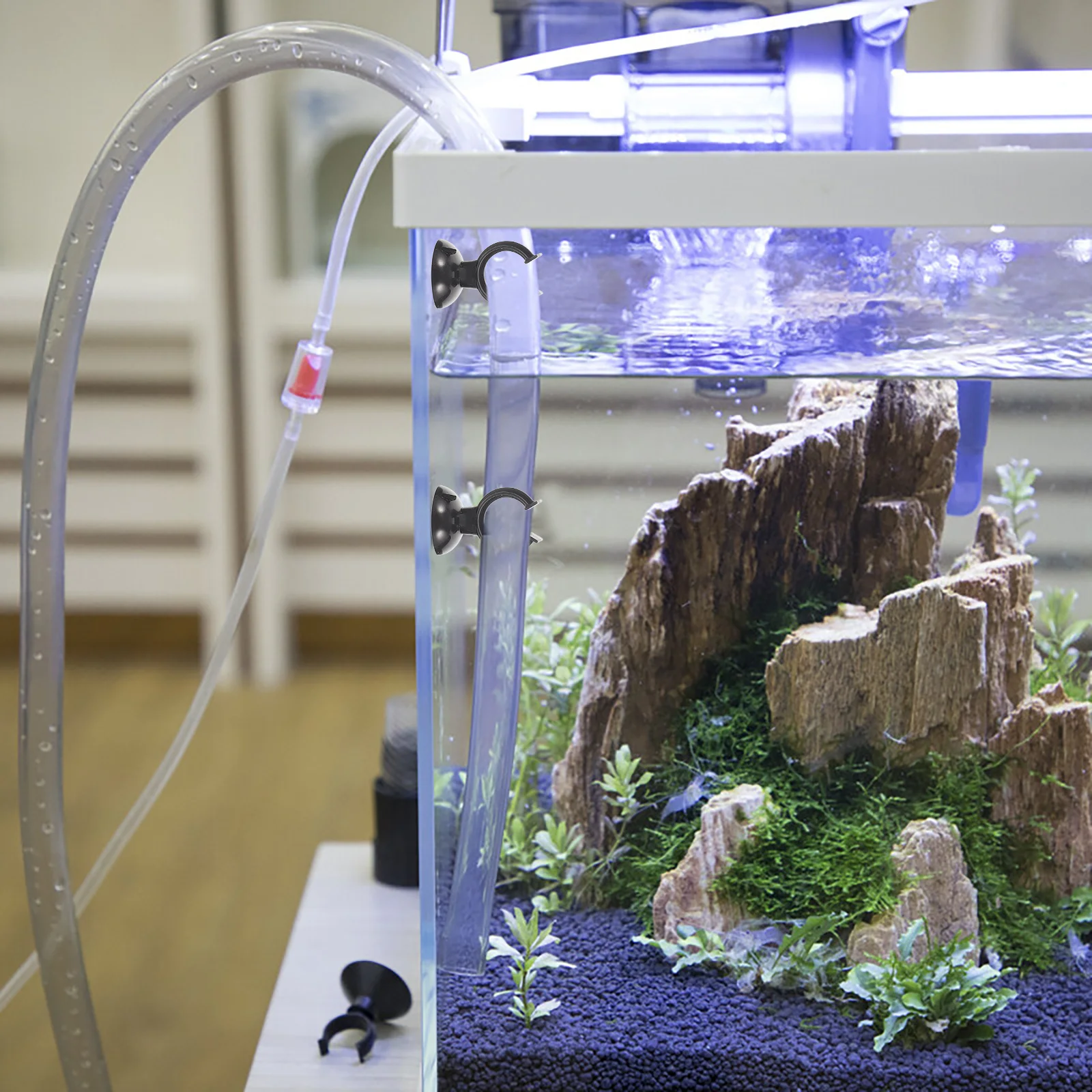 

40Pcs Aquarium Suction Cups Sturdy Tubing Holders ABS Clips Fish Tank Airline Tube Clamps Silicone Fixing Suction Cup Clips