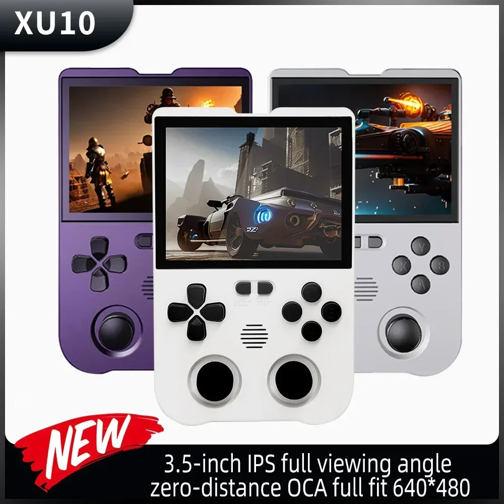 OWLLON NEW XU10 64bit LINUX RK3326S 3.5inch IPS handheld Classic game console for FC mini retro dual joystick gift