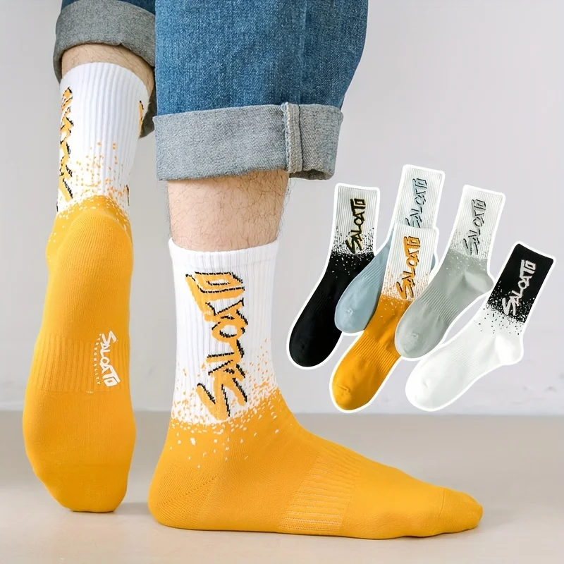 

5 Pairs Mixed Color Men's Socks Mid-Tube men Socks for Winter,