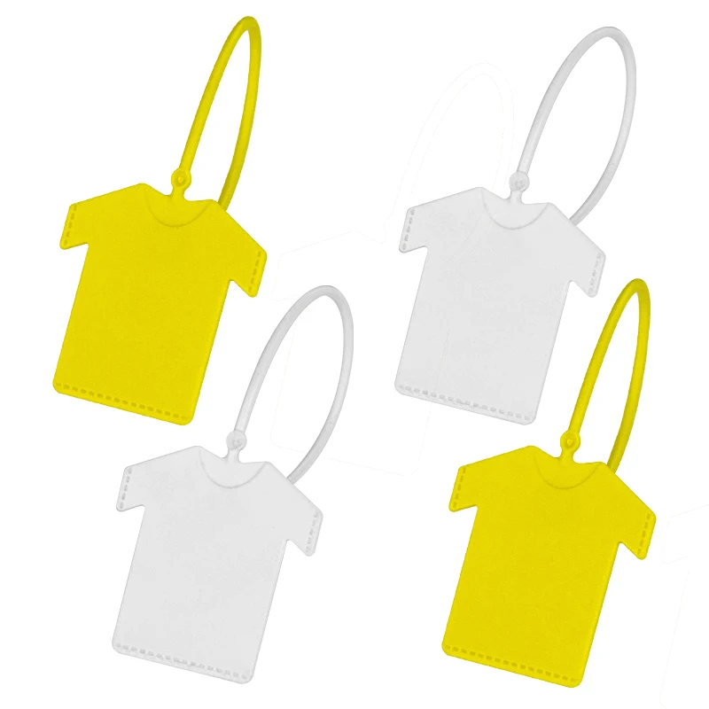 100Pcs Custom Clothing Hang Tags Plastic Security Cloth Tag White Garment Label T Shirt Brand Tags with Logo 160mm/6.3 \