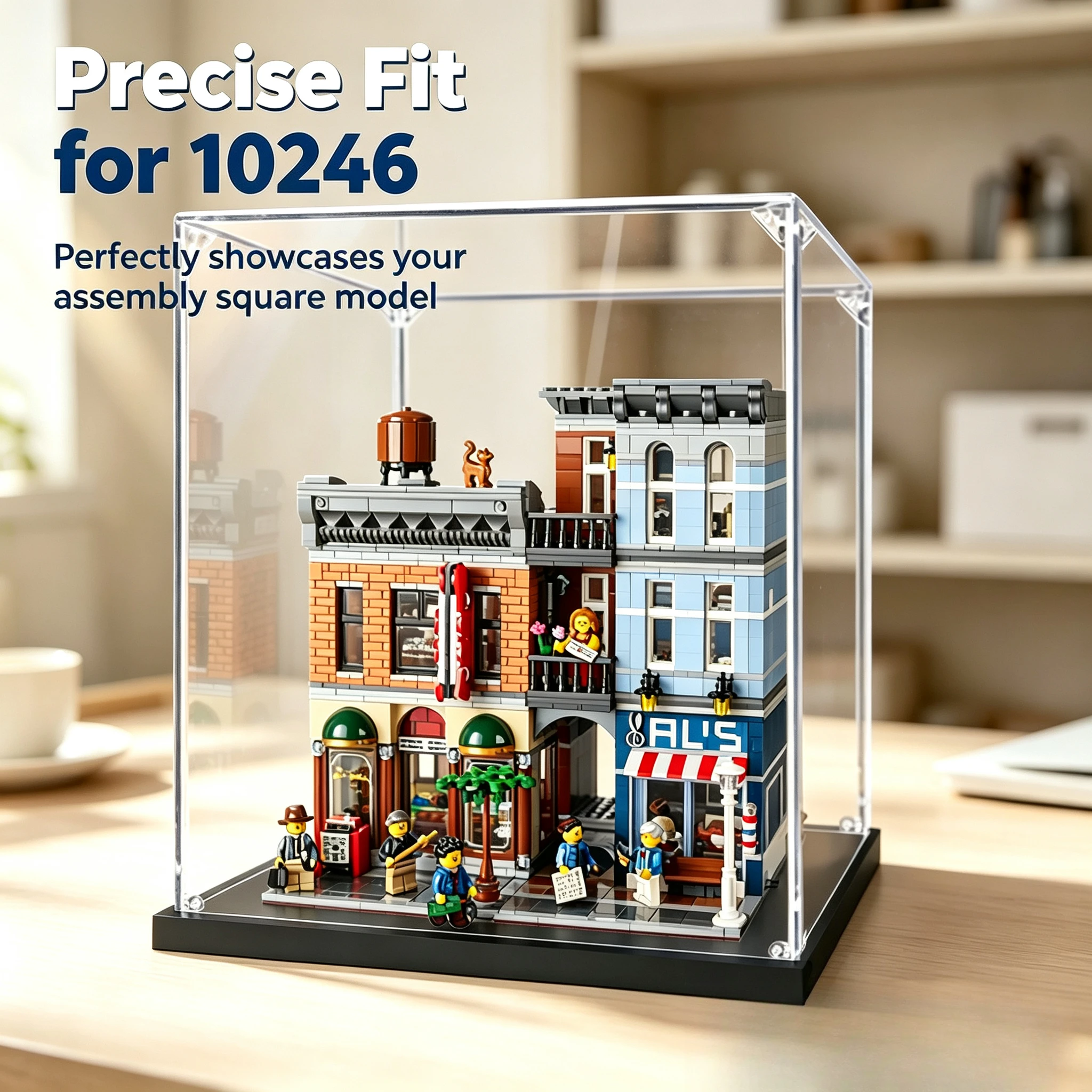 Acrylic Display Showcase For Lego 10246 Detective's Office, Dustproof Transparent Storage Box for Building Block, Model Excluded