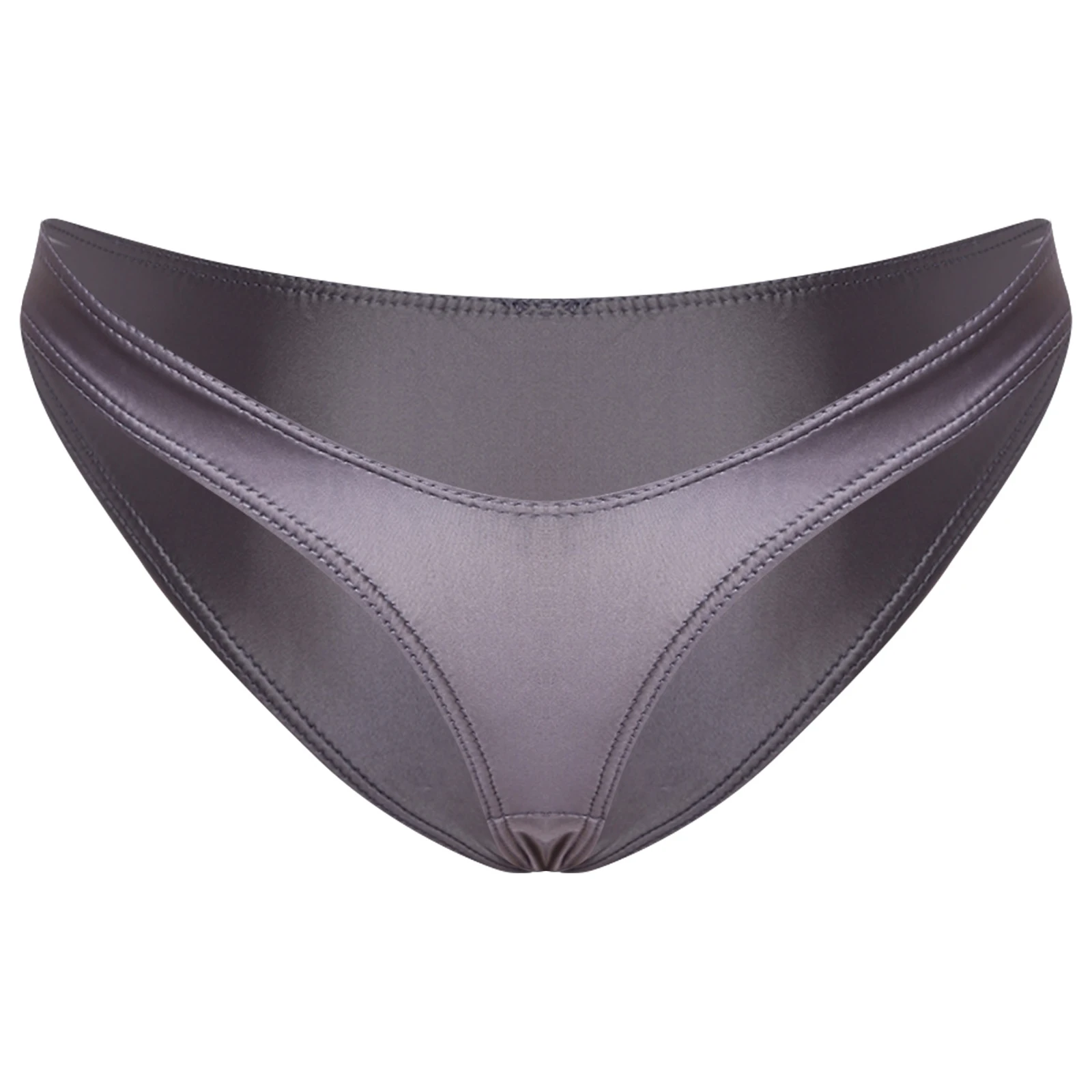 Womens Club Party Nightwear Glossy V Waist Low Rise Panties Narrow Crotch Stretchy Mini Briefs Lingerie Comfortable Daily Panty