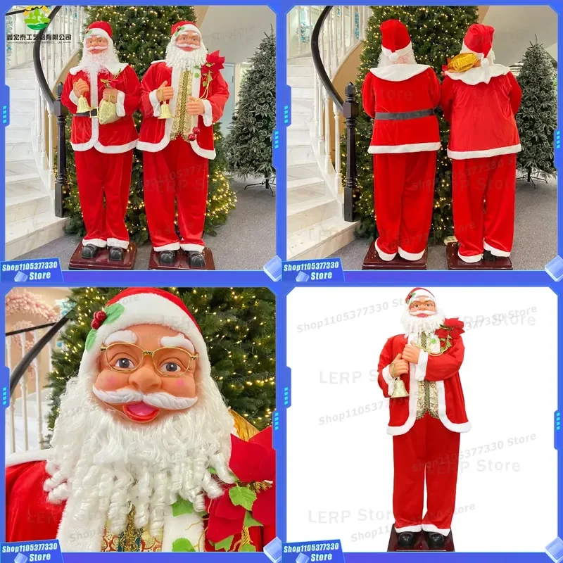 1.8m Electric Dancing Santa Claus Voice Activated Musical Christmas Decoration for Mall Shopping Center Welcome Display