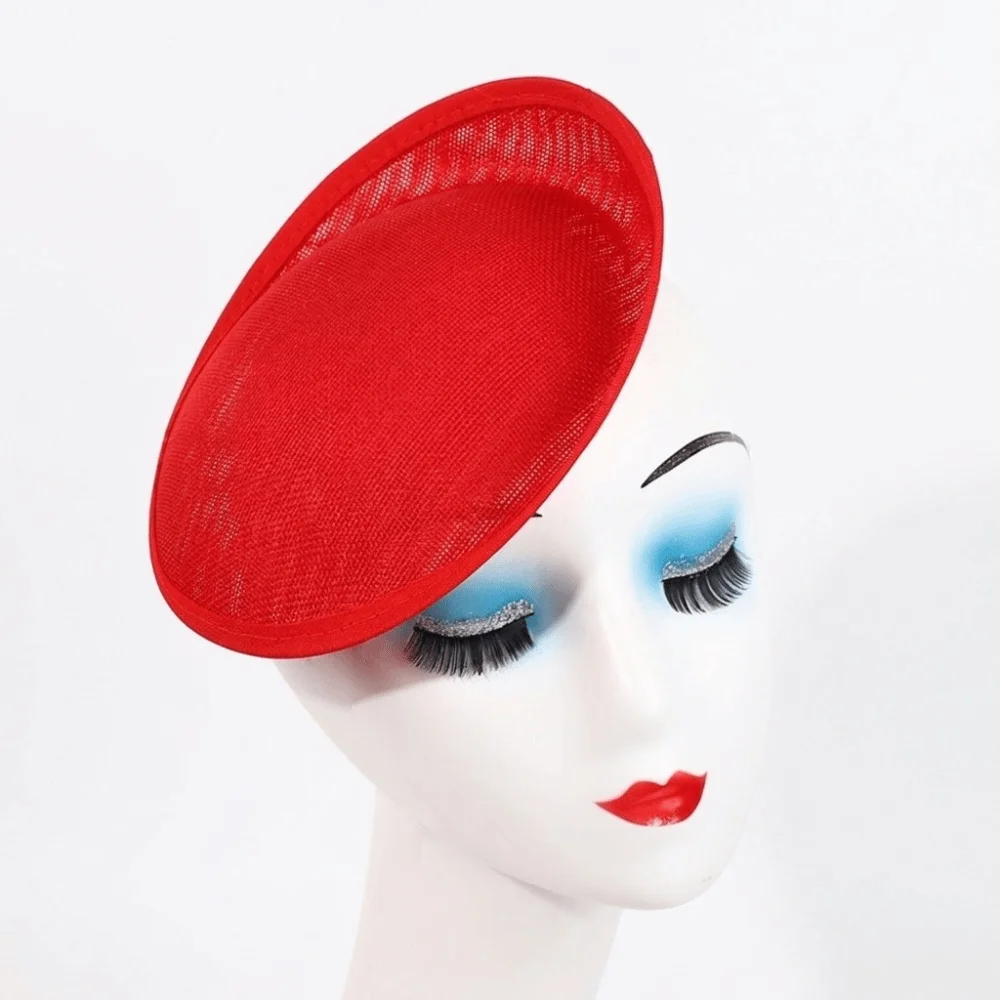 Versatile 20cm Sinamay Headdress Base Solid Pattern DIY Craft Cocktail Hat Base Linen Lightweight Fascinator Bases Party