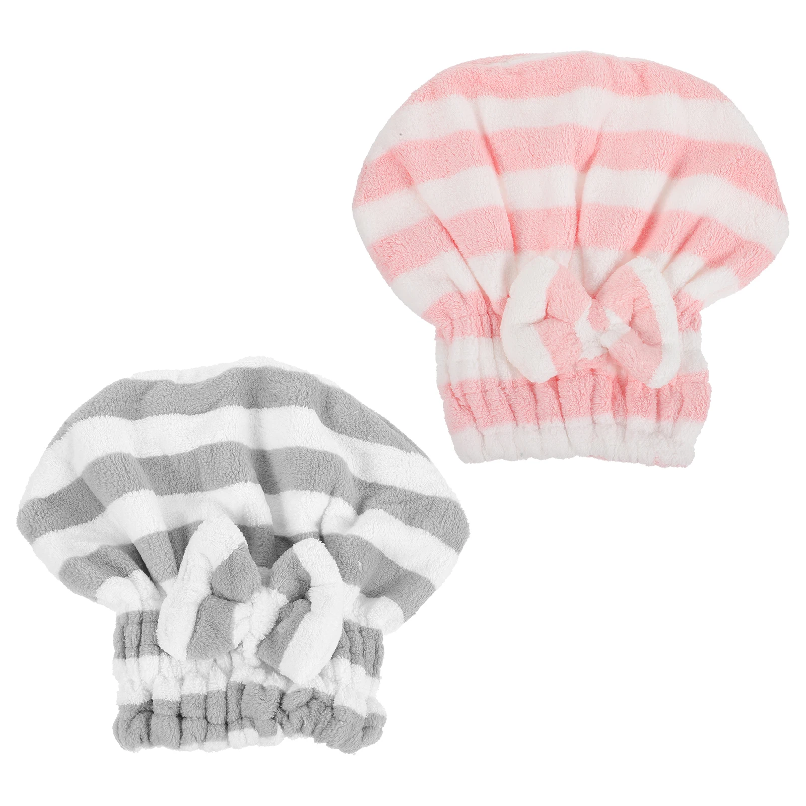 2Pcs Haar Trocknen Kappe Saugfähigen Turban Handtuch Schnell Trocknend Haar Wrap Weiche Elastische Bad Kopf Handtuch Turbane für Frauen