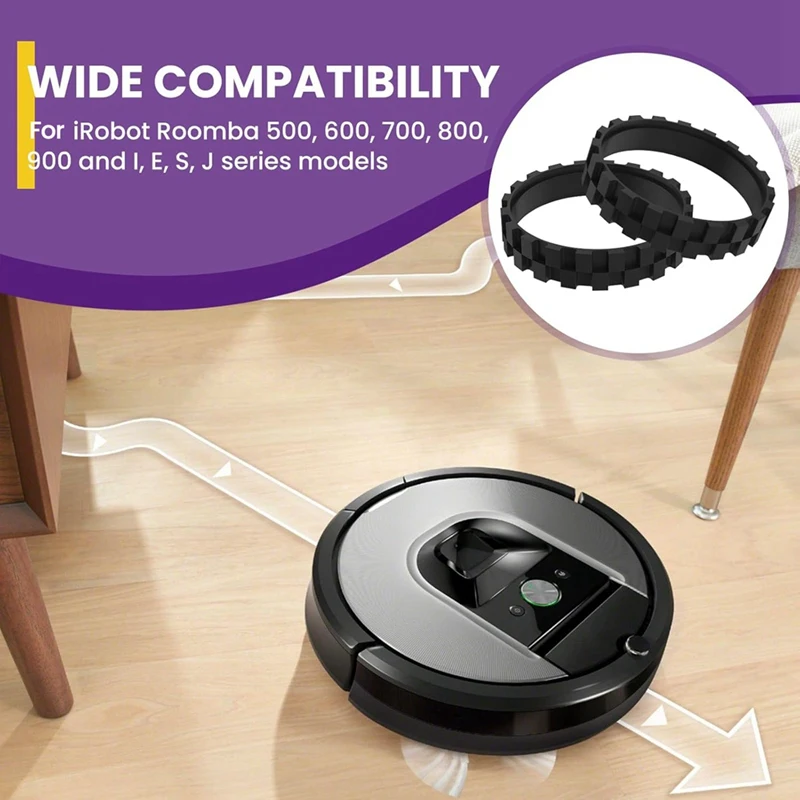 ABAE-4 paquetes de neumáticos de repuesto para Irobot Roomba Series 500 600 700 800 900 y I7 E5 E3, ruedas de Robot de barrido