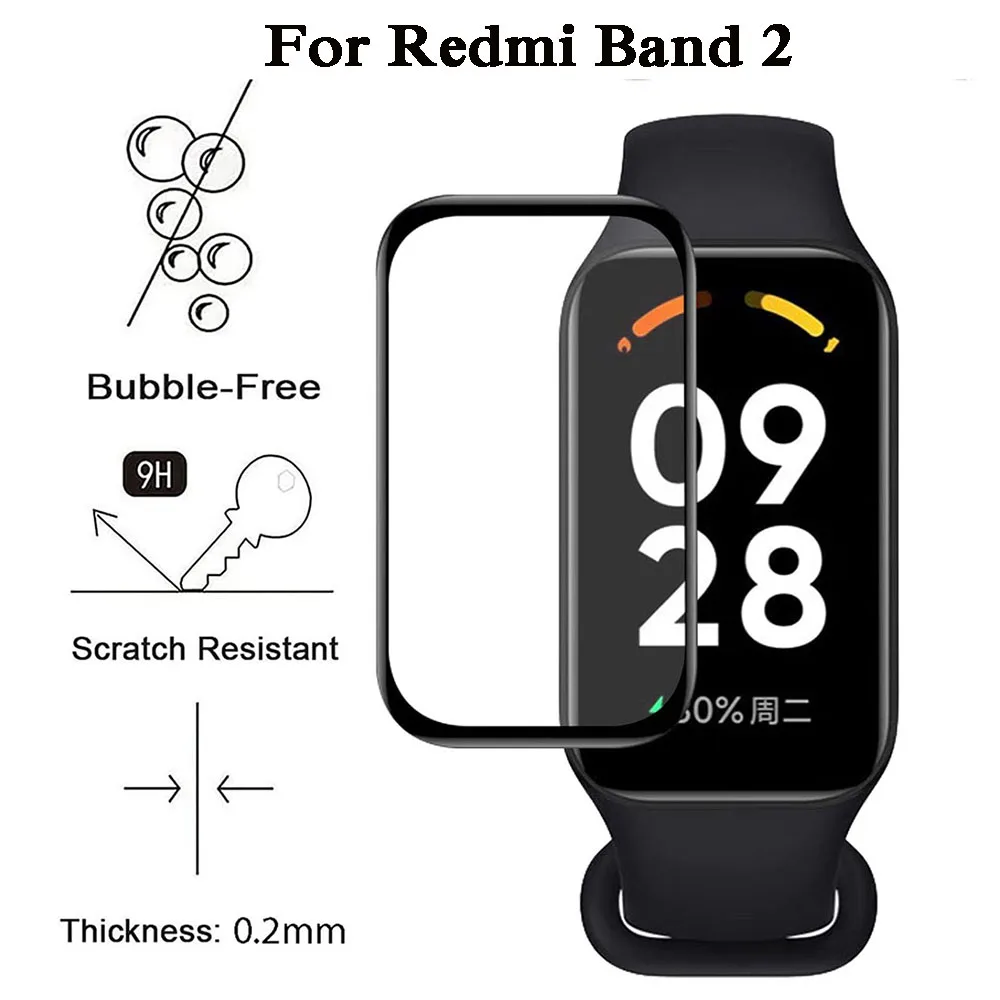 For Xiaomi Redmi Band 2 Smart Watch Accessories Replacement 3D Composite Film Edge Screen Protector (Not Glass)