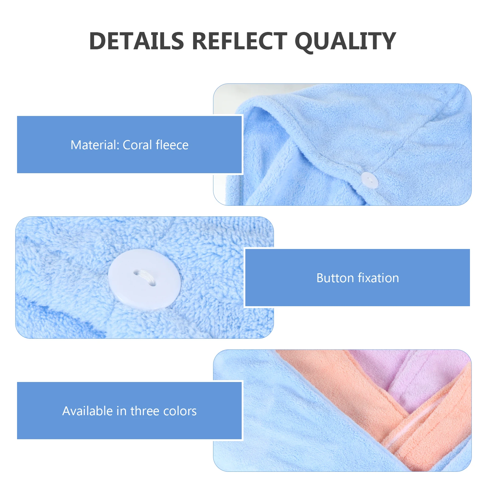

3Pcs Hair Drying Towel Soft Absorbent Cap for Women Quick Dry Hair Towel Wrap Bathroom Shower Supplies Absorbent Cap
