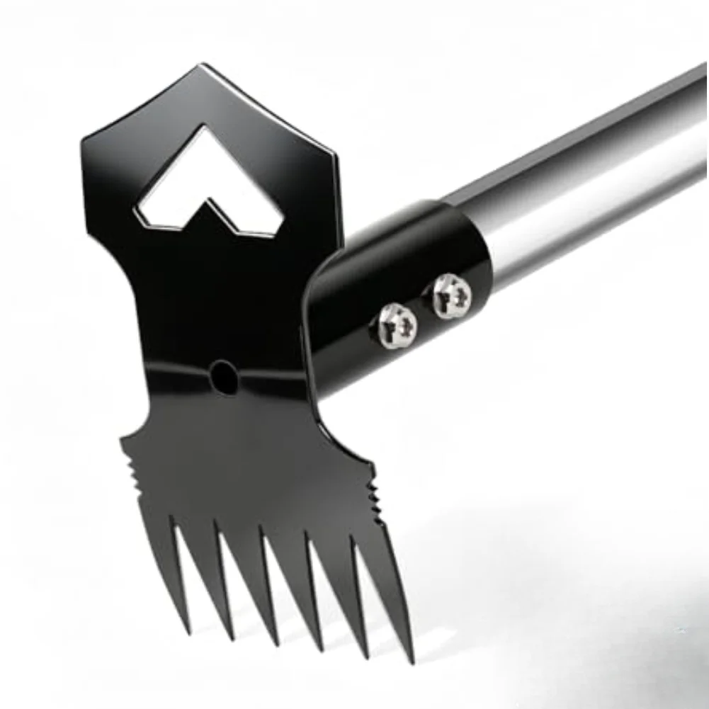 Ground Clearing Tool with Dual Function Cast Steel Head and Stainless Steel Multi-Section Handle for All-Season Outdoor Use