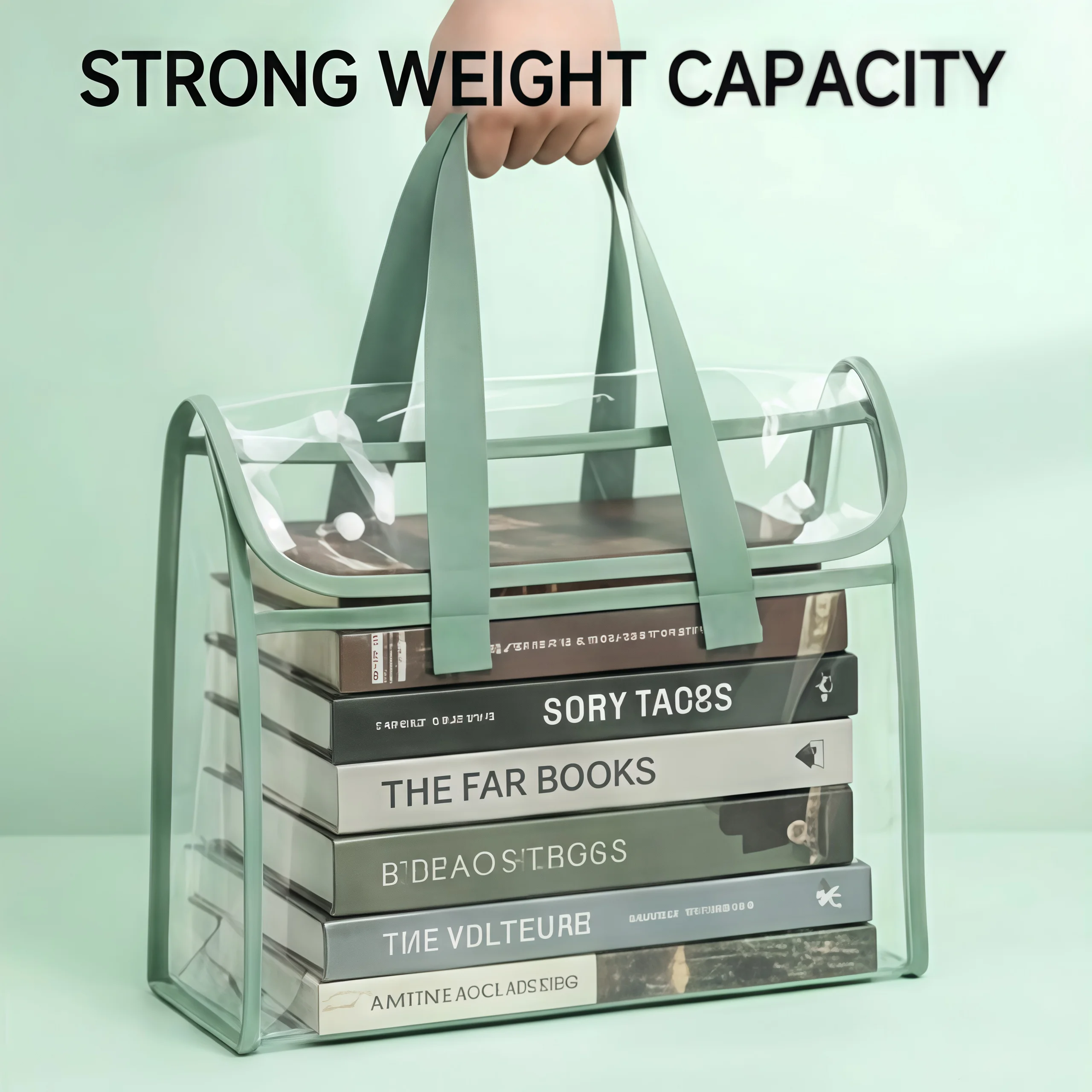 Waterproof Book Cover 36cm, Durable PVC Plastic Protector for School Books, Tear Resistant & Clear Green