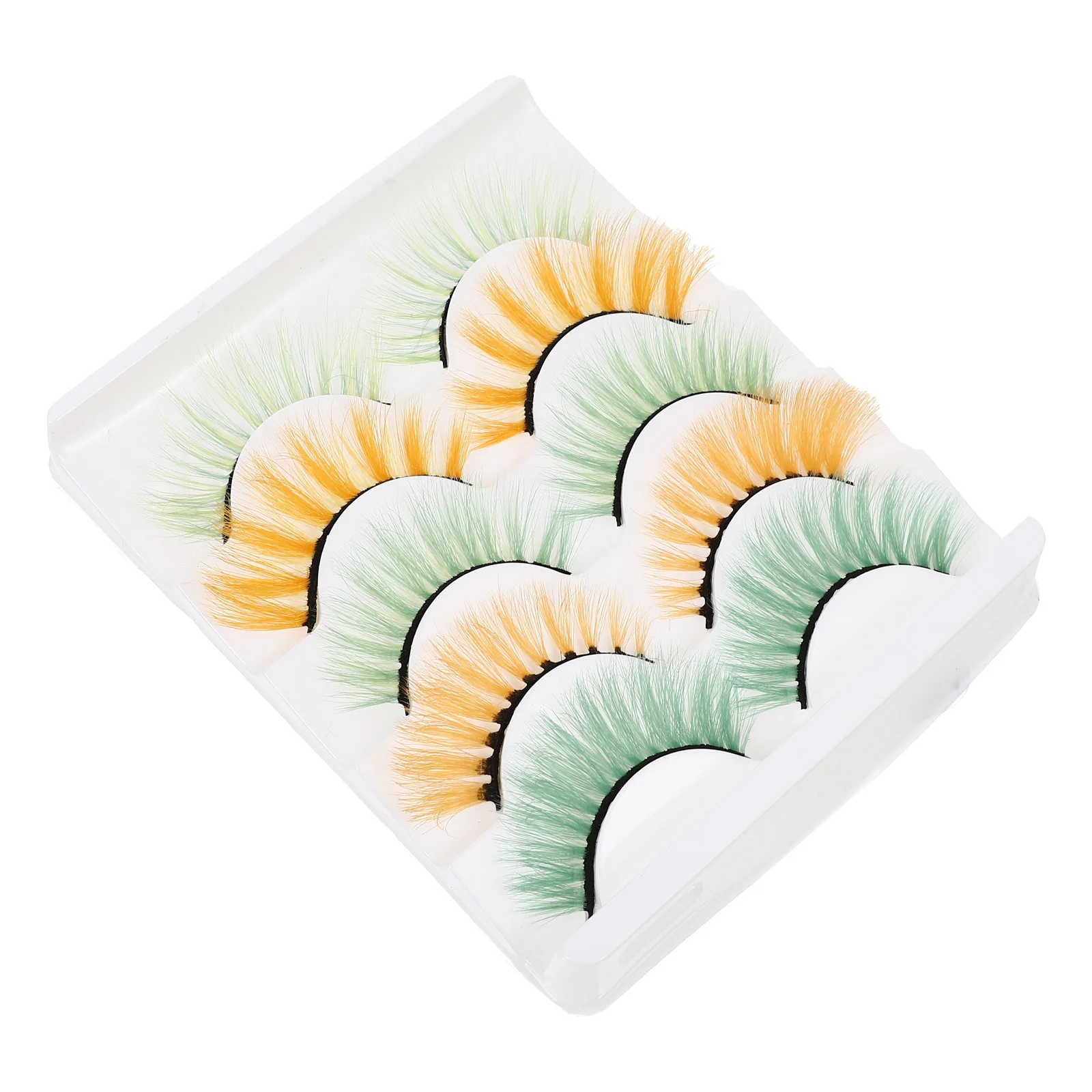 5 pares de cílios postiços coloridos 3D grossos para festa de casamento maquiagem cosplay roupa de Halloween confortável olhos vívidos