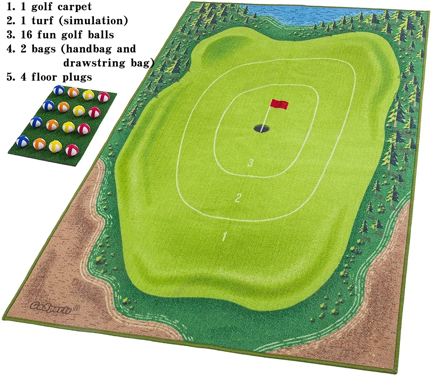 Juego de Golf con almohadilla de entrenamiento de alta calidad, tapete de entrenamiento de Golf al aire libre con punta e hilo