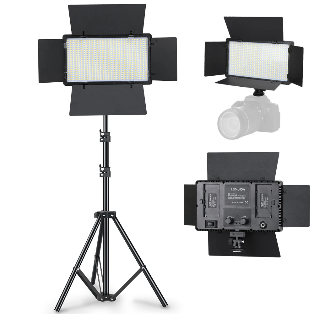 Top Led-600 Led Video Light Panel Bi-Color 3200-5600K Photography Lighting Panel On Camera Photo Studio Fill Lamp For Youtube