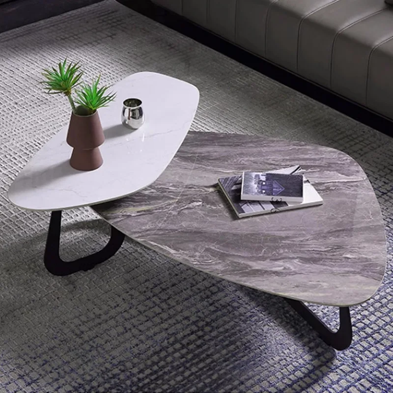 طقم طاولة قهوة إيطالية بسيطة من لوحة الصخور، طاولات شاي إبداعية حديثة وبسيطة، أثاث منزلي فاخر عالي الجودة FYCT
