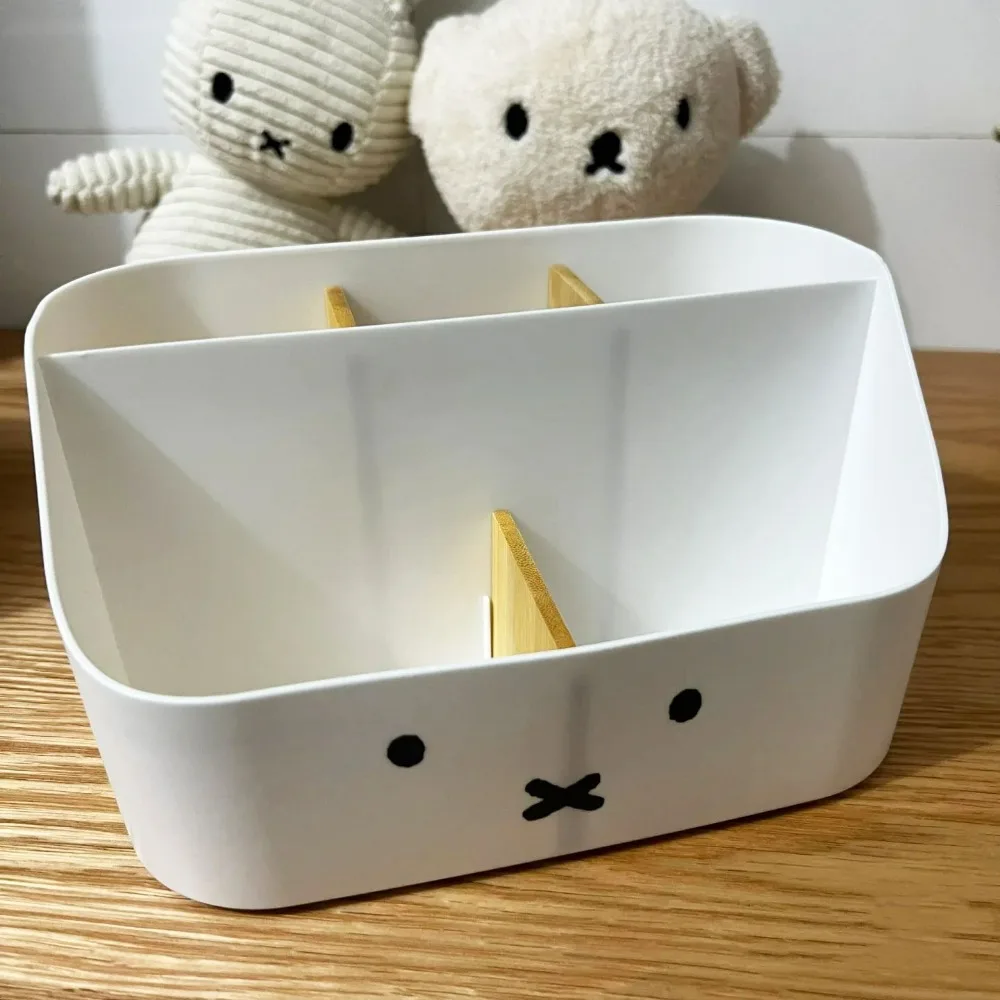 

Miffy Cute Cartoon Desktop Storage Box Multi-grid Kawaii Stationery Cosmetic Organizer for Home Office Student Dormitory Desk