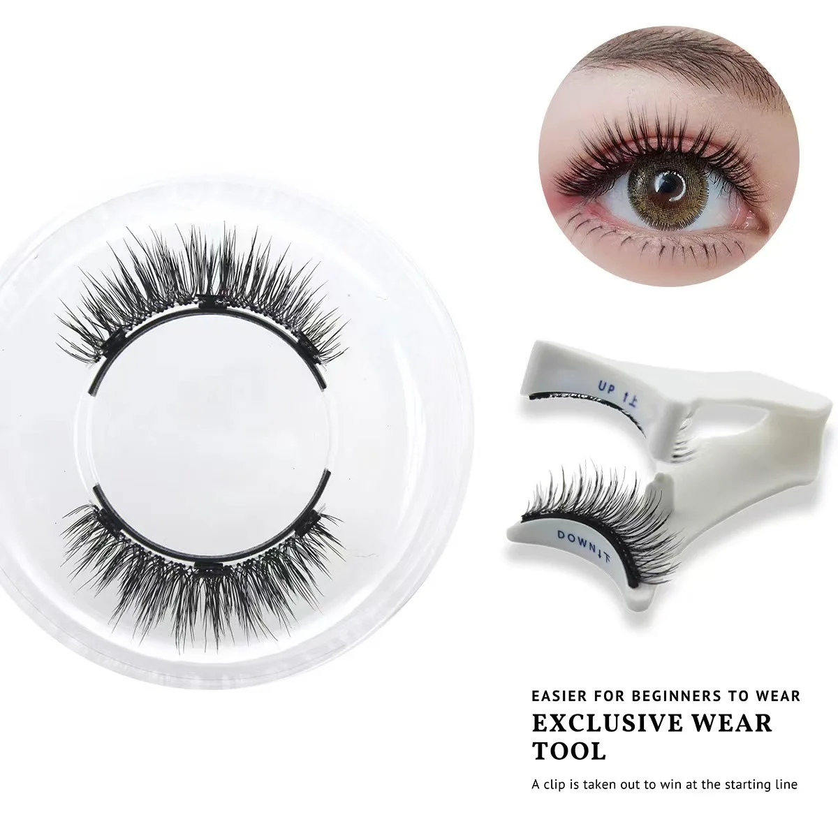 magnetic false eyelashes gift box set, magnetic glue-free eyelashes cross-border thick 2 pairs of large-capacity eyelashes