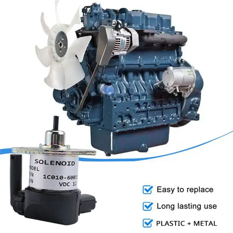 Stable-1C01060017 Fuel Shut Off Solenoid For Kubota Engine V3300/V3600/V2203/V1505 1C01060015