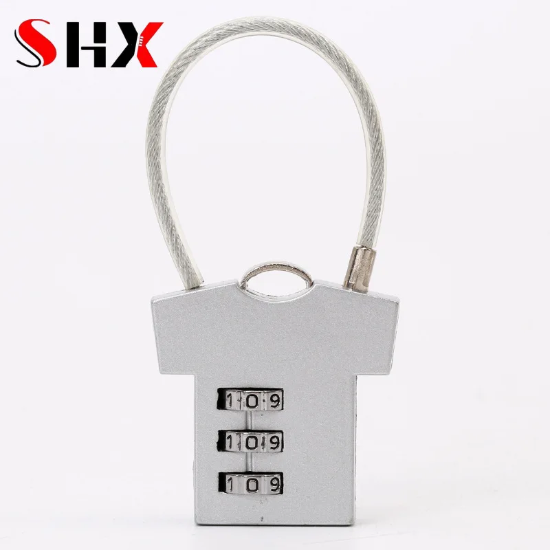 3 Digit Aluminum Alloy Password Lock Steel Wire Security Lock Suitcase Luggage Coded Lock Cupboard Cabinet Locker Padlock