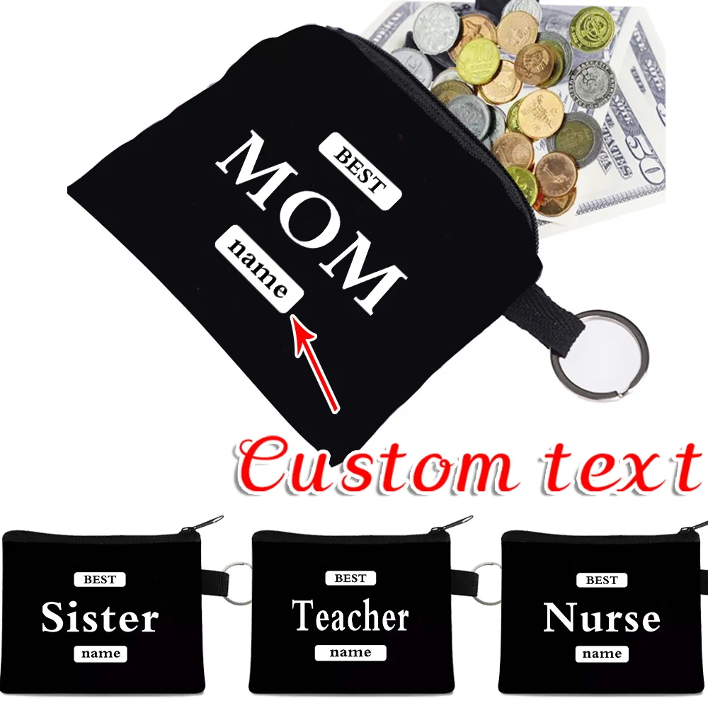 Personalized Customized Name Coin Purse High-quality Fashion Money Bag Bank Card Storage Pack Washable Multi-Function Purses