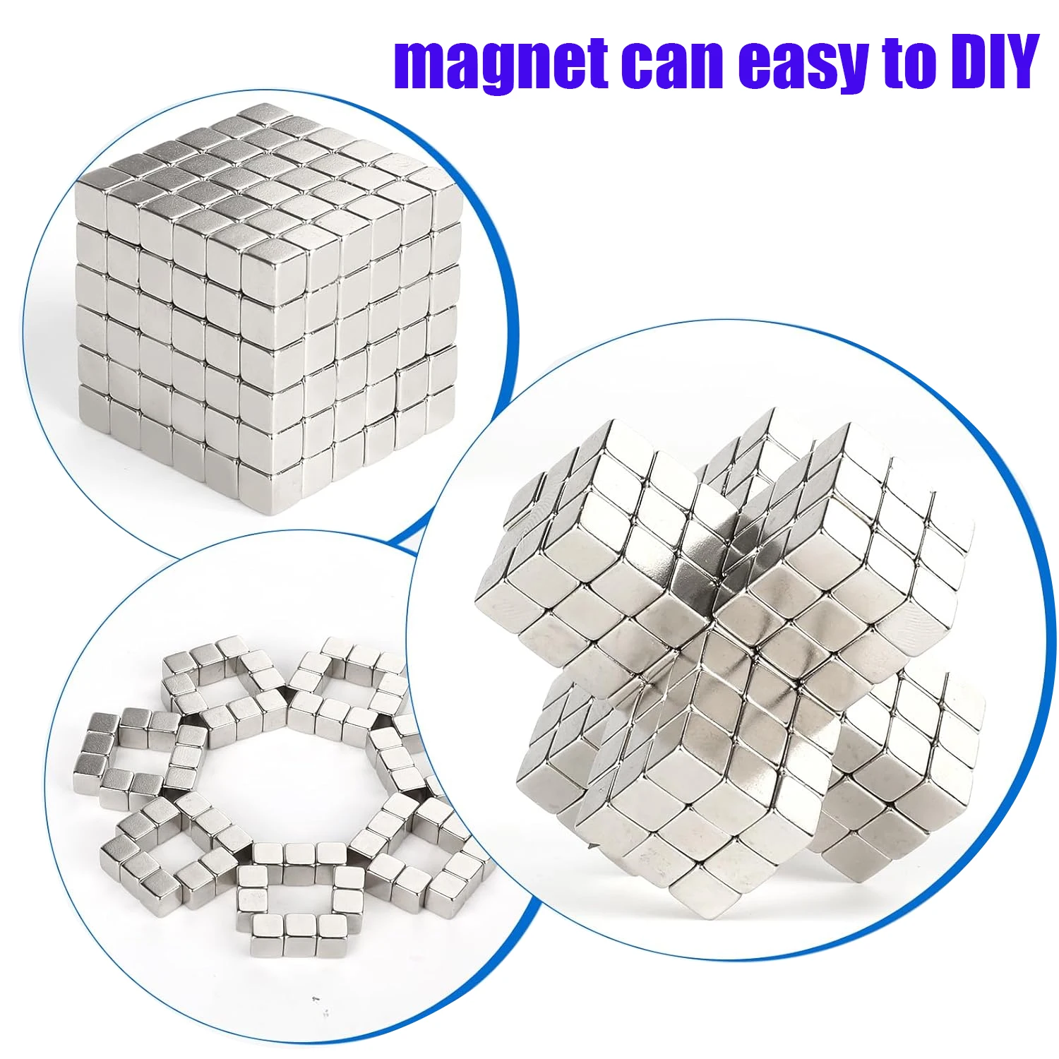Starke Neodym-Magnete Quadratische Neodym-Magnete Hochleistungsmagnete für DIY-Basteleien, Kühlschrank, Whiteboard, Büro, Trocken abwischbare Tafel – Detail 1
